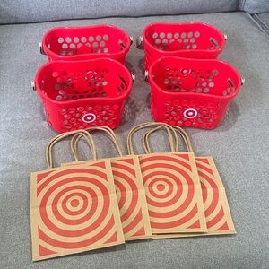 Target Red Baskets and Brown Bags Set